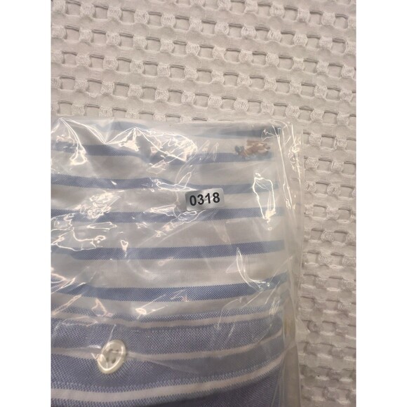 Polo Ralph Lauren Shirt Mens Size L Blue White Striped Flesh Pony Rare Unique - Picture 11 of 11